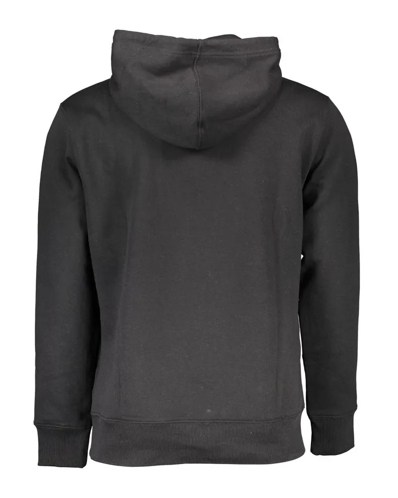 Calvin Klein Logo-Embroidered Cotton Hoodie — Black Black