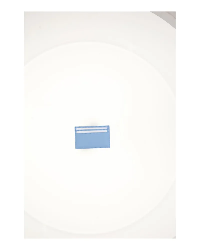 Celine Men's Medium Card Holder Sky Blue-Red Lamb Leather Umbrellas Blue/red Accessory Blue