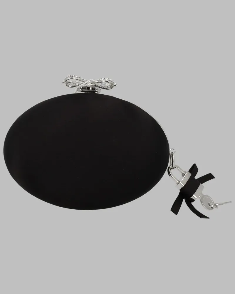 Self-Portrait Fabric Clutch — Black Black