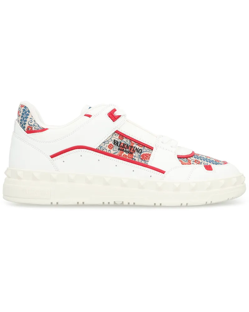 Valentino Garavani Men's Valentino Freedots Low-Top Sneakers White Calf Trainers White