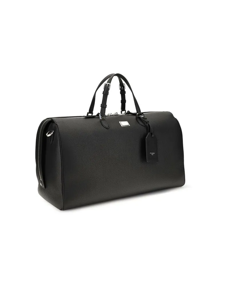 Dolce & Gabbana Men's Black Calf Leather Bos Taurus Briefcase Bag Black