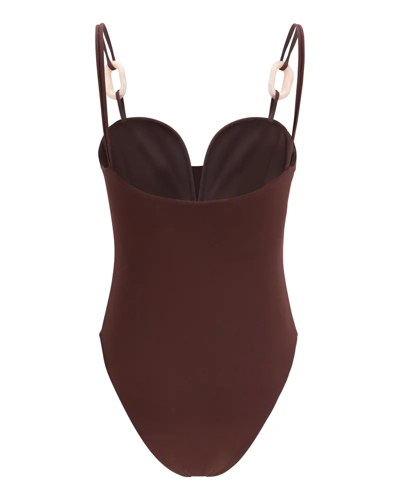 Magda Butrym Women's Stretch Nylon One-Piece Swimsuit Bordeaux Nylon; Elastane Swimwear Sea Clothing Burgundy