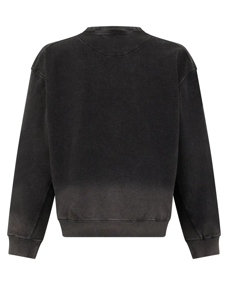 Diesel Men's Crew Neck Sweater Black Cotton Sweatshirts Black