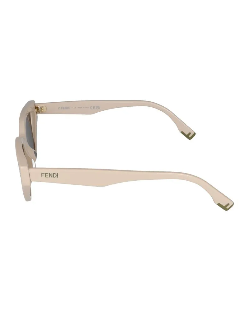 Fendi Unisex Fe40009i Cat-Eye Dark Lens Sunglasses Beige Standard Beige