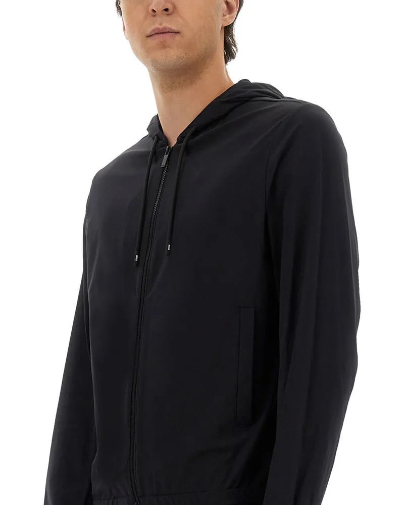 HUGO BOSS Hooded Polyamide Jacket — Black Black