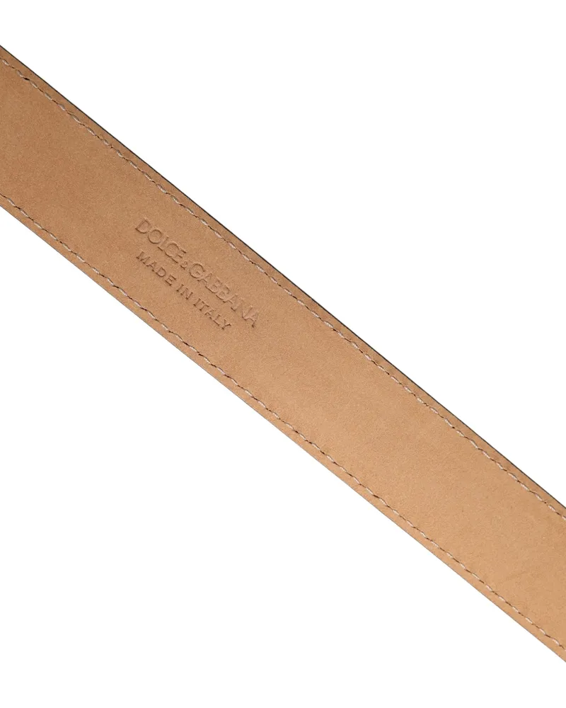 Dolce & Gabbana Marble Leather Belt — Black Black