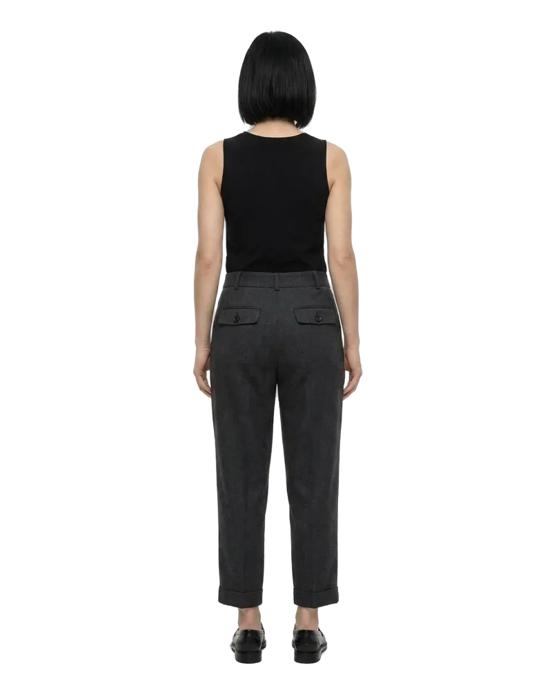 Dolce & Gabbana Women's Gray Cotton Casual Pants Gray