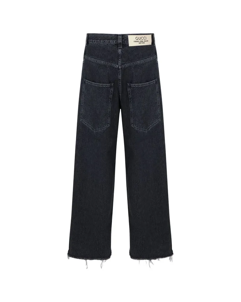 Gucci Men's Black Cotton Jeans Denim Clothing Black