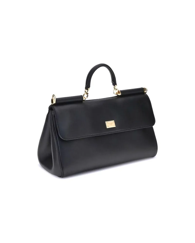 Dolce & Gabbana Women's Black Calf Leather Bos Taurus Shoulder Bag Black