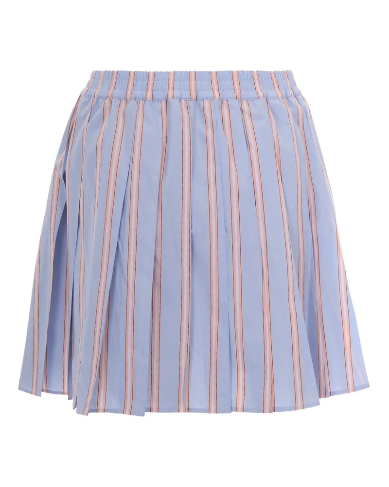 Lacoste Women's Skirt Pleated Chambray White-Black Chambray-Miami-White-Black Cotton Chambray/miami/white/black Blue