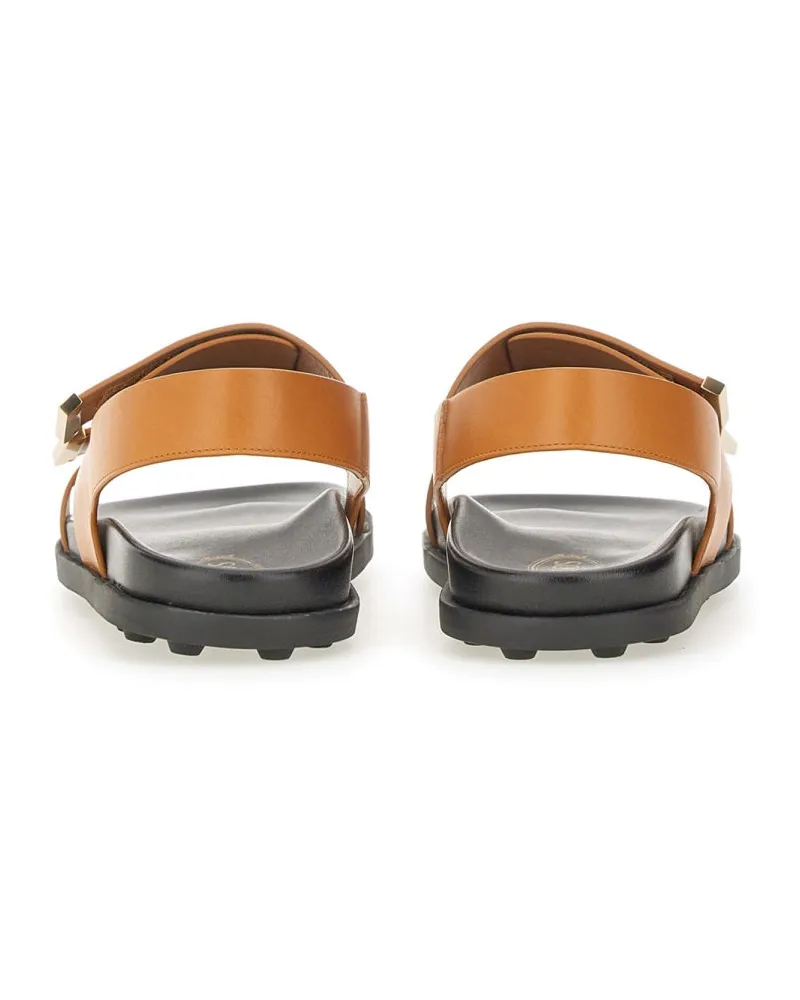 TOD'S Leather Sandal — Brown Brown
