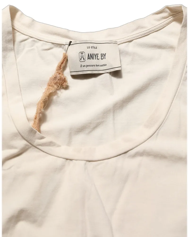 Aniye By Beige Viscose Sleeveless Round Neck Women Tank Top Elastane Beige