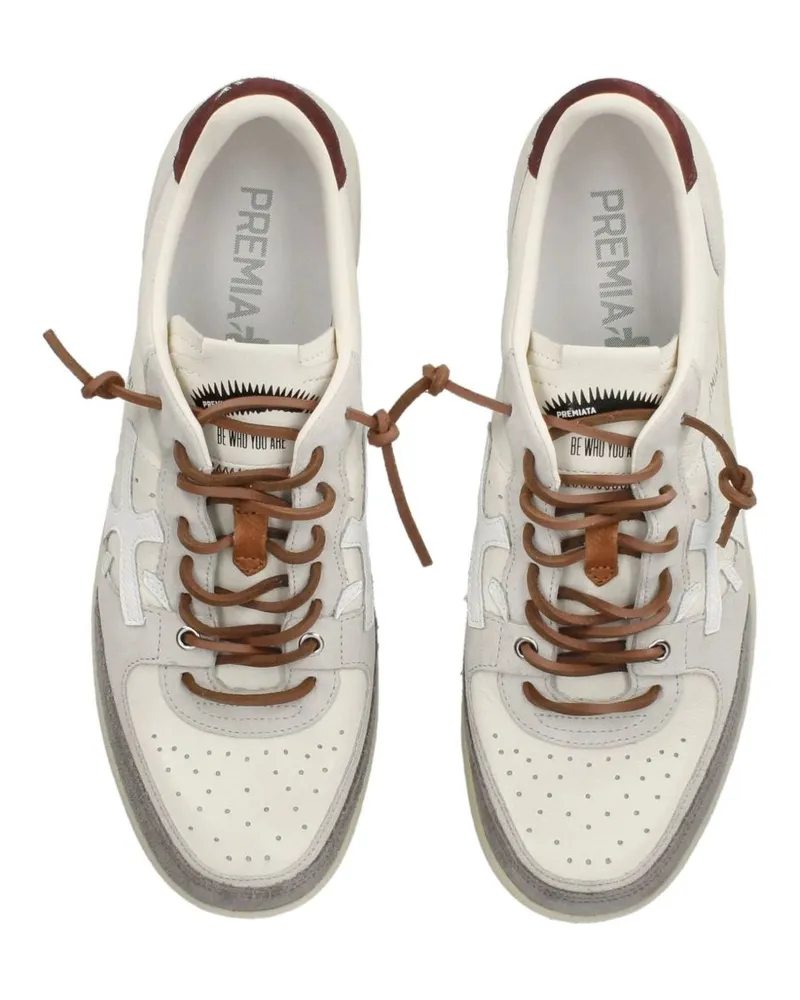 Premiata Men's Sneakers Basket Clay White Sheepskin Trainers White