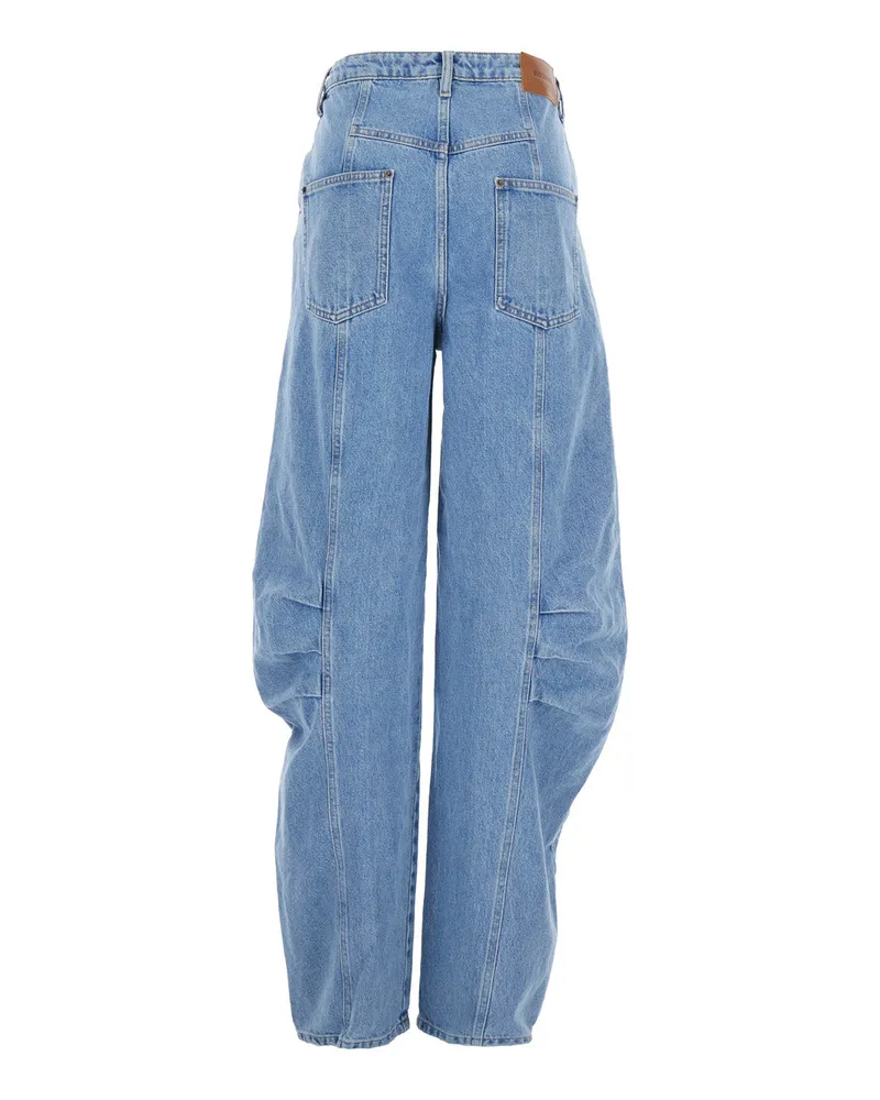 ROTATE Birger Christensen Women's Light Blue Jeans With Central Stitching Cotton Blue