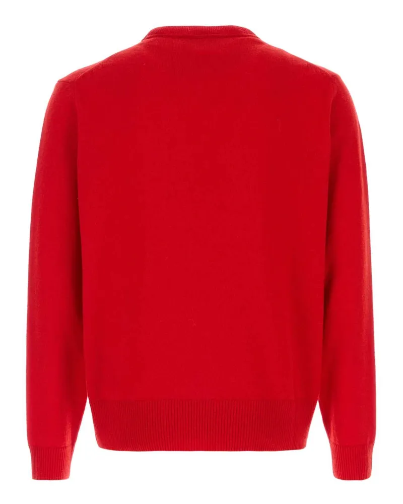 Vivienne Westwood Men's Roundneck Sweater Red Merino Wool Cashmere Red