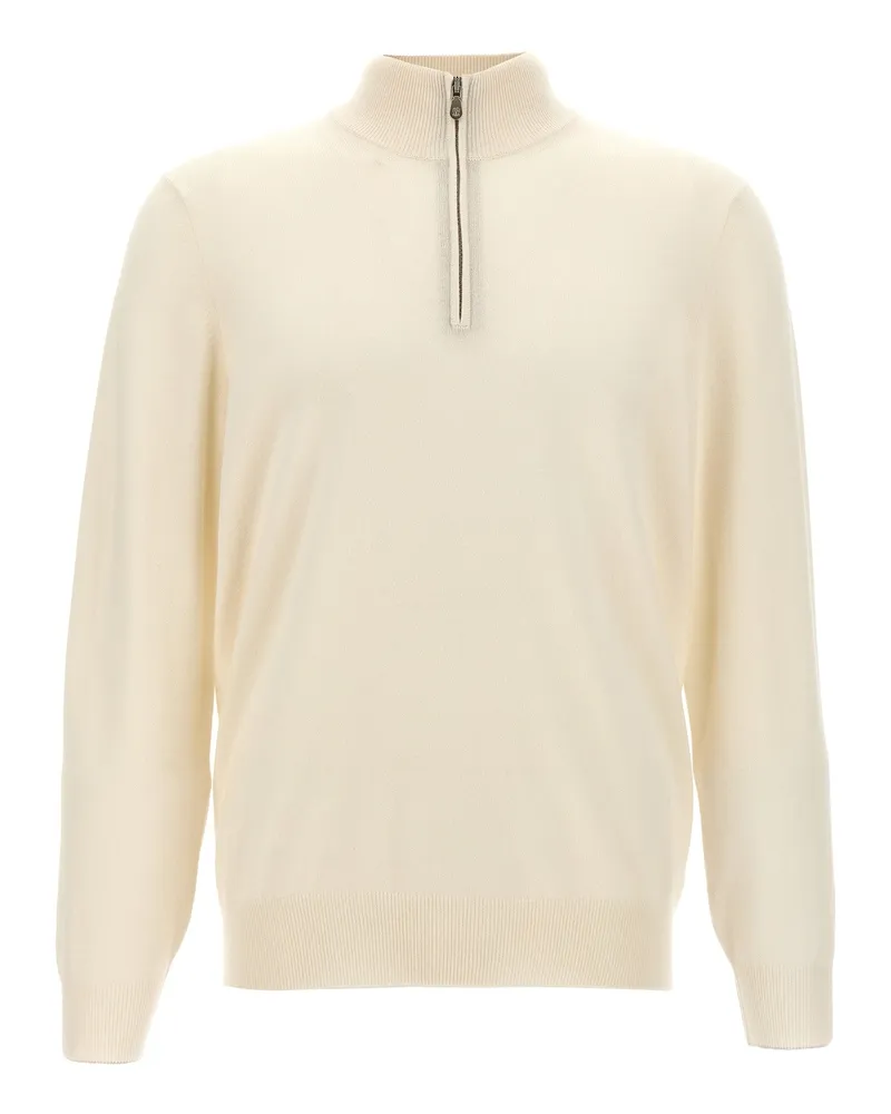 Brunello Cucinelli Men's White Cashmere Cardigan Clothing White