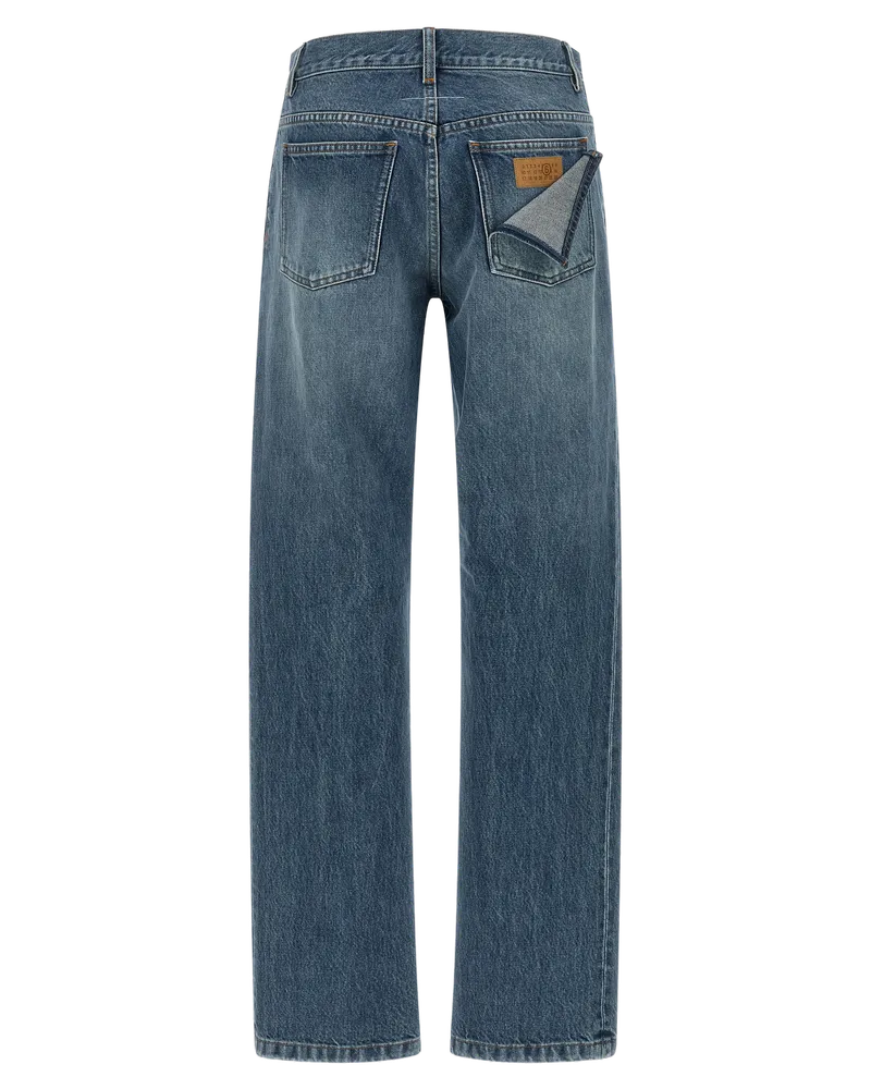 Maison Margiela Cotton Straight-Leg Jeans — Blue Blue