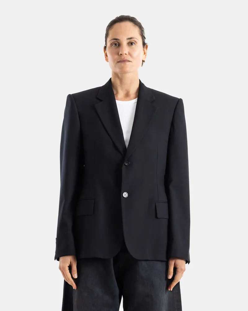 Balenciaga Men's Two-Button Black Tailored Jacket Black