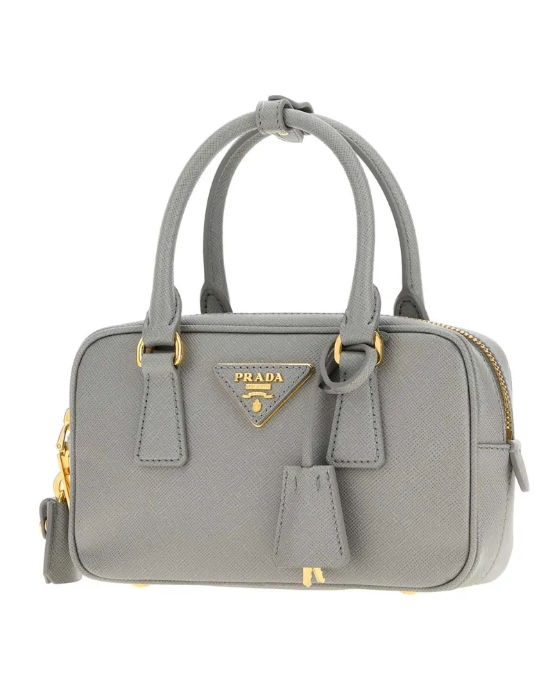 Prada Women's Powder Blue Leather Handbag Nube Borse A Mano Bag Gray