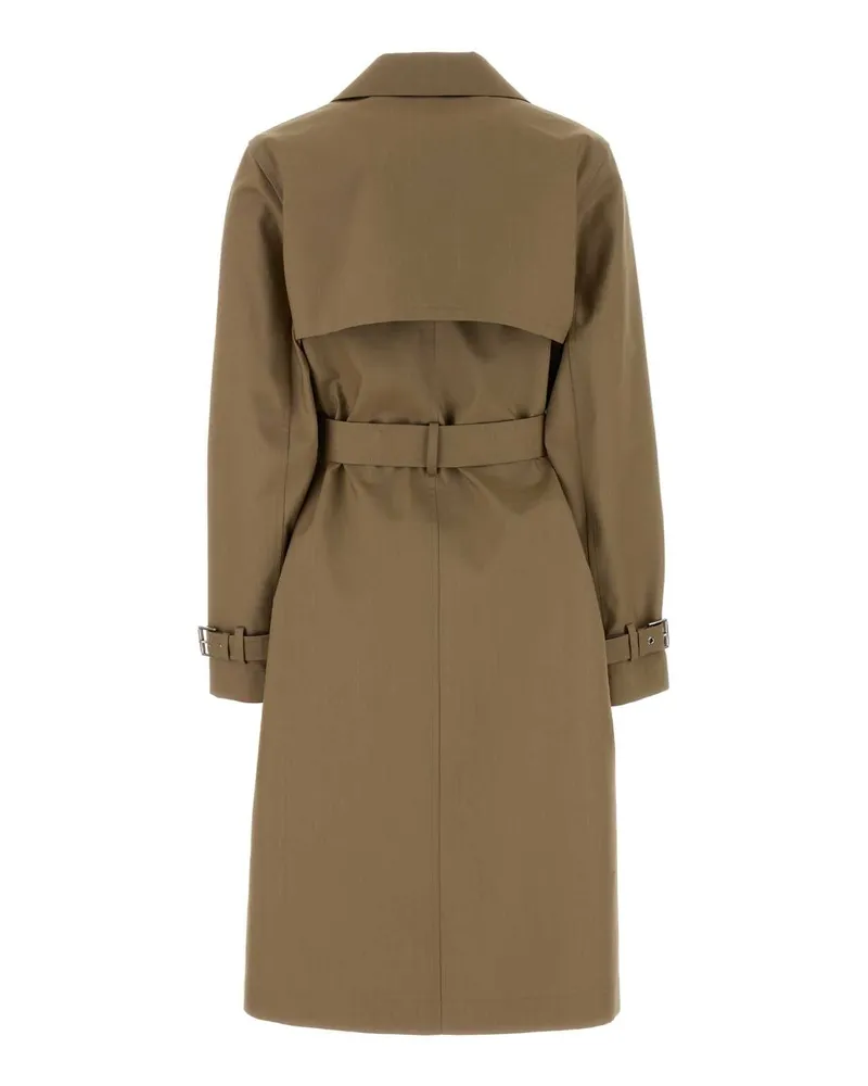 Fendi Logo Trench Coat — Beige Beige