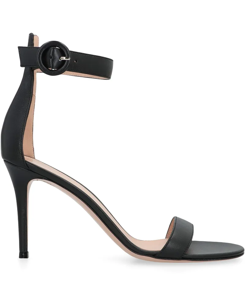 Gianvito Rossi Women's Heeled Sandals With Stiletto Heel Black Leather Black