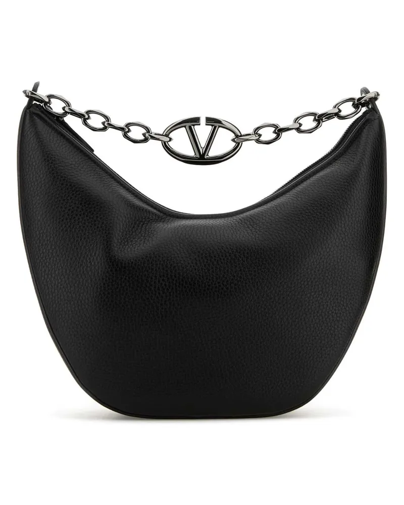 Valentino Garavani Men's Black Leather Hobo Vlogo Moon Shoulder Bag Nero Borse A Mano Black