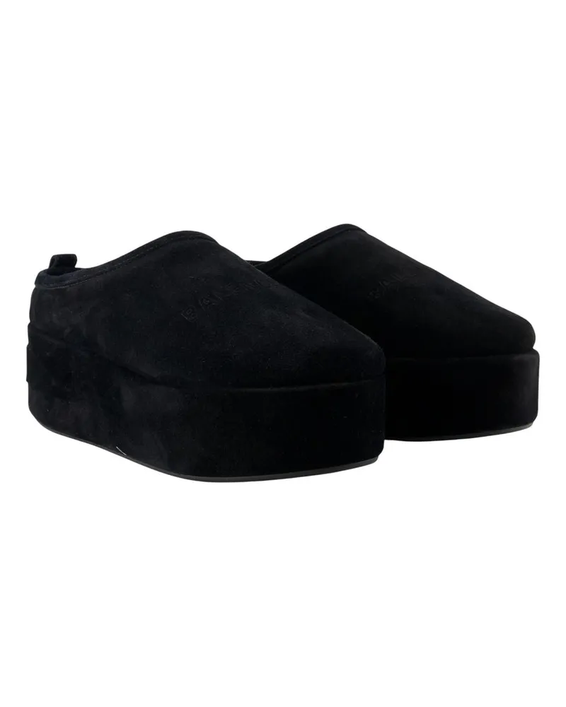 Balenciaga Women's Alaska Mules -  Leather Black Calfskin Shoes Flat-Shoes Black