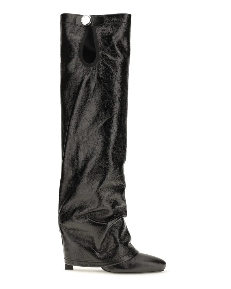 ATTICO Women's Boots Knee-High Eco Leather White Black