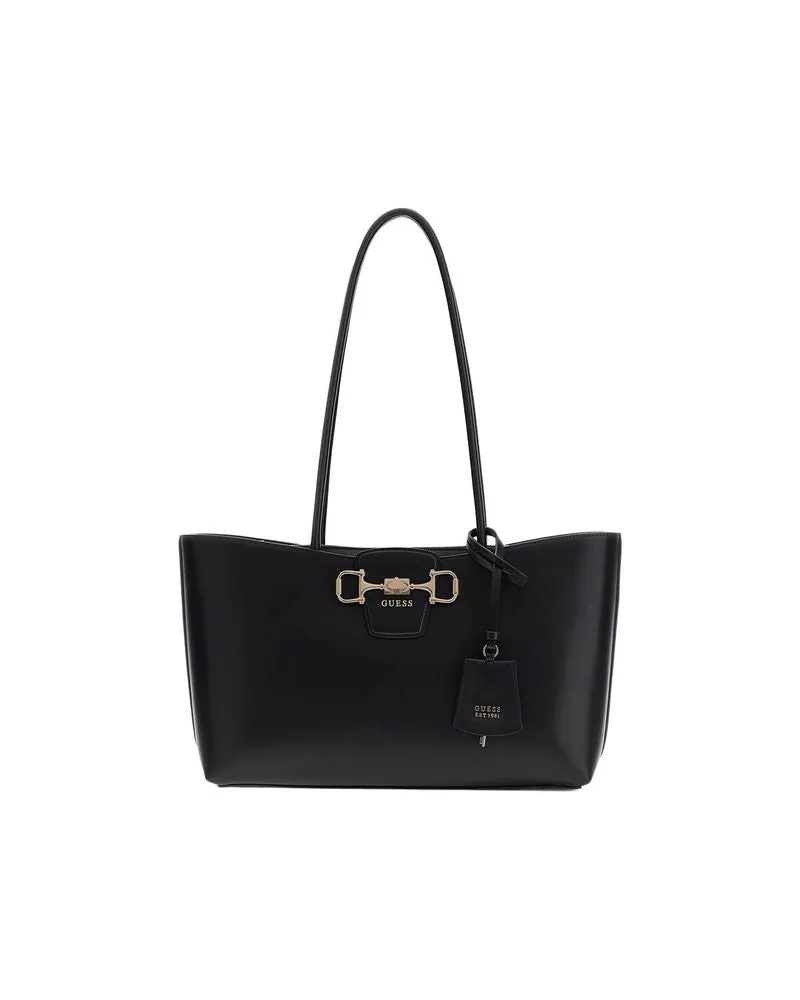 Guess Women's Tote Bag Black Polyurethane - Tote-Bags Black