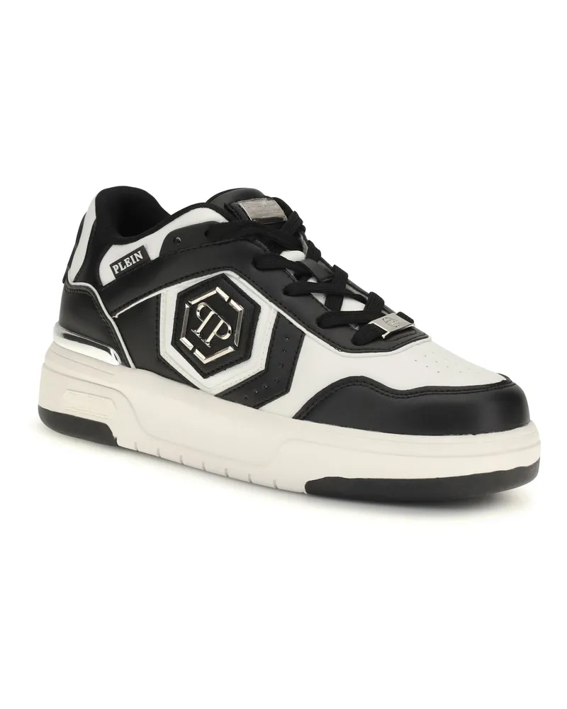 Philipp Plein Men's Sk8r Sneakers White-Black White/black White