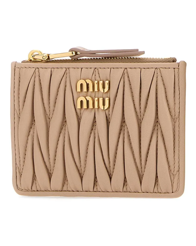 Miu Miu Women's Pink Nappa Leather Card Holder Cipria Extra-Accessori Accessory Beige