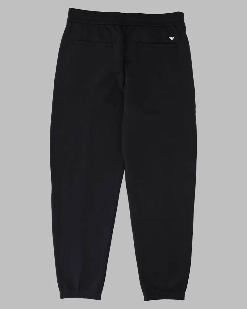 Emporio Armani Cotton-Blend Jersey Joggers — Black Black
