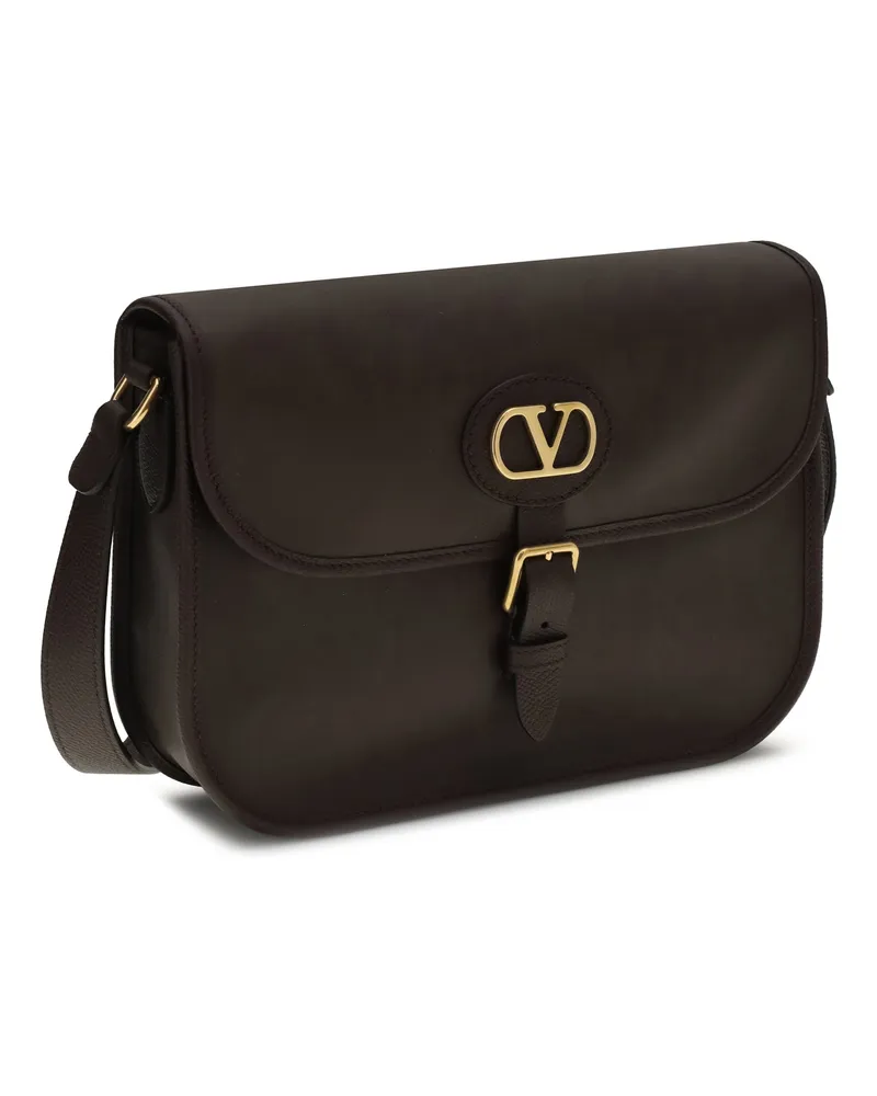 Valentino Garavani Men's Shoulder Bag Antibes Oak Brown Calf Leather Brown