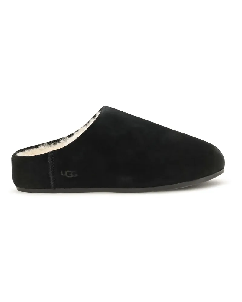 UGG Women's Slip-On Mules Elea Black Suede Upper: Mutton Sandal Black