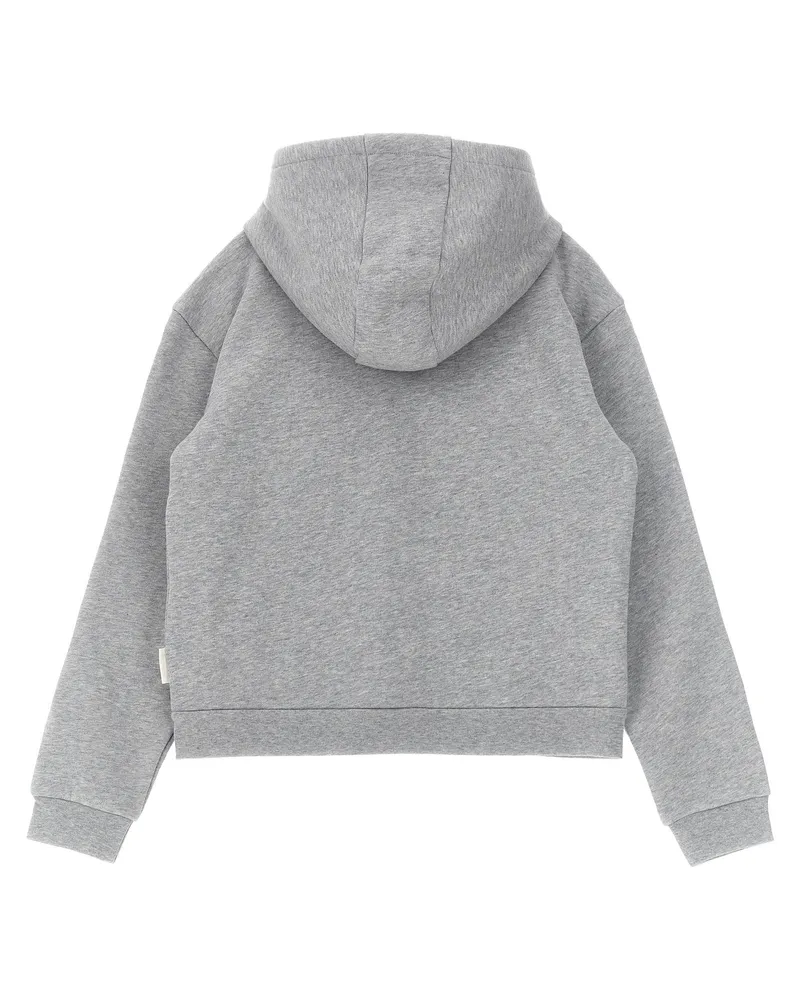Moncler Crochet-Detailed Cotton Hoodie — Grey Grey