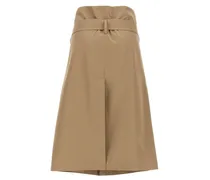 Women's Beige Cotton Midi Skirt