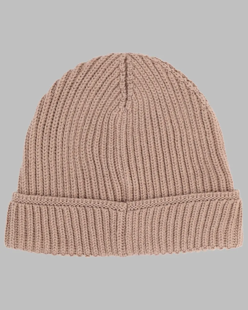 Premiata BALE25_MOCHAMOUSSE Ribbed Wool Beanie — Beige Beige