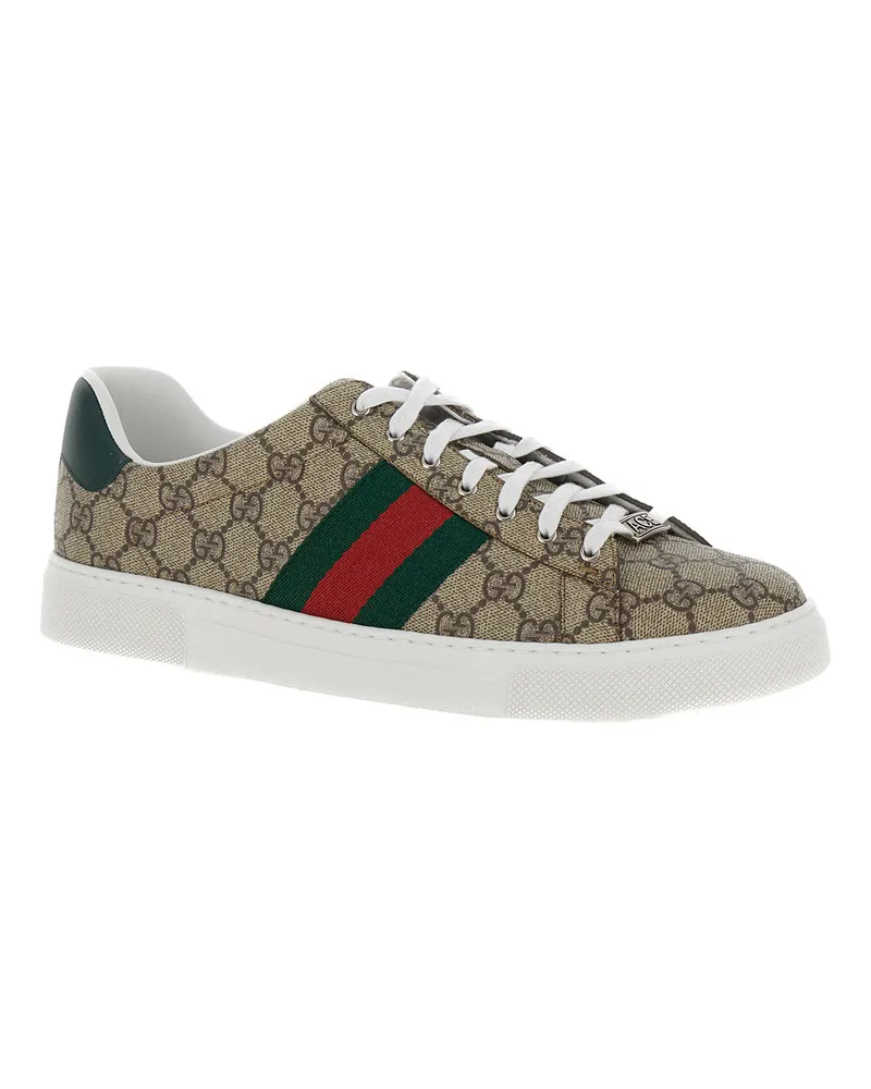 Gucci GG Canvas Low-Top Sneaker — Beige Beige