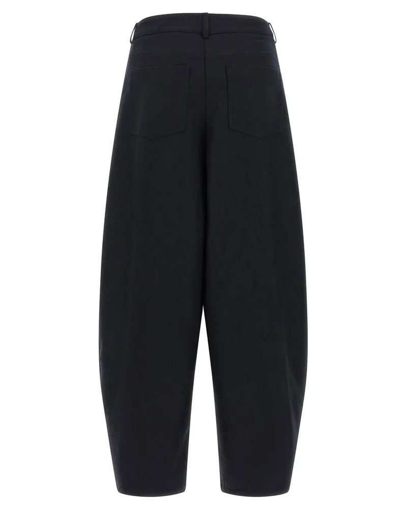 NUDE Barrel-Silhouette Cropped Trousers — Black Black
