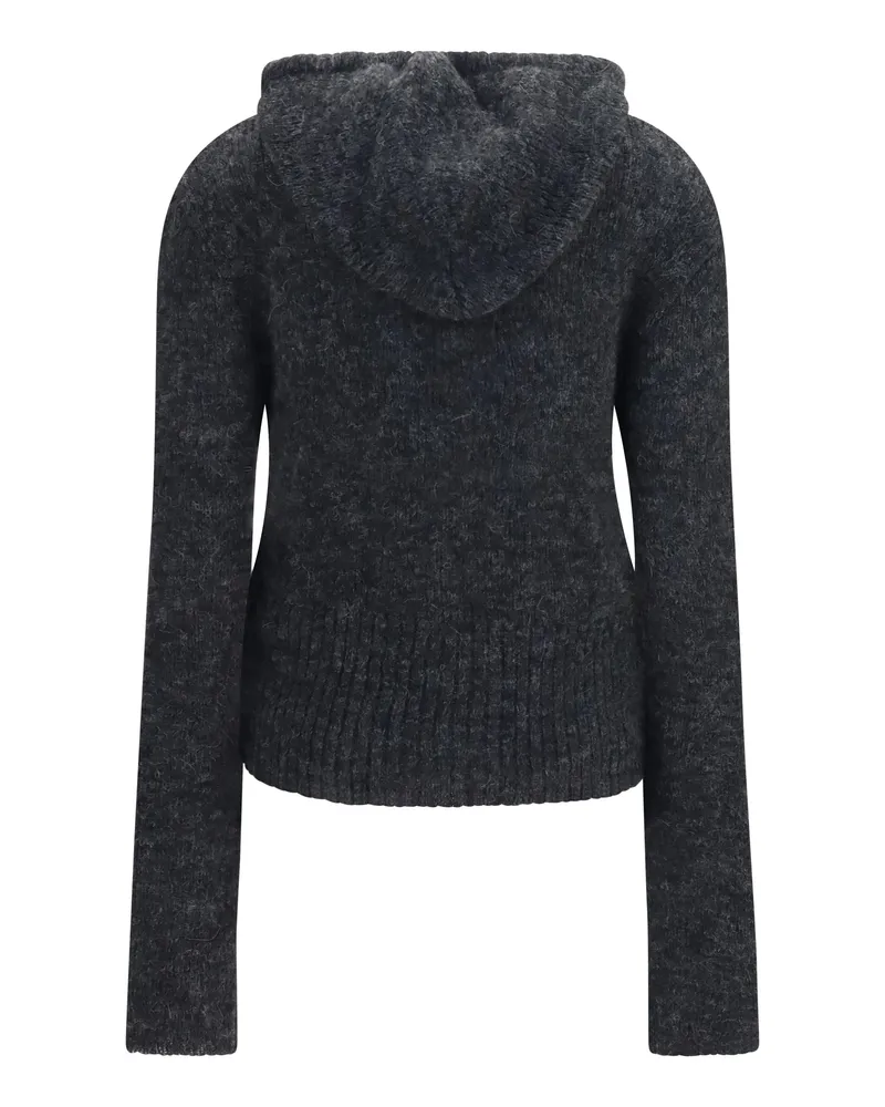 Our Legacy Women's Alpaca-Blend Zip-Up Hoodie Charcoal Melange Sweatshirts Sweater Gray
