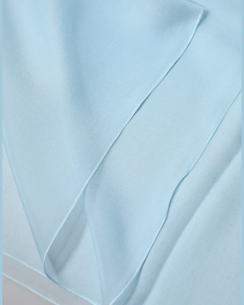 Dolce & Gabbana Men's Light Blue Stole Silk Neck Wrap Shawl Scarf Blue