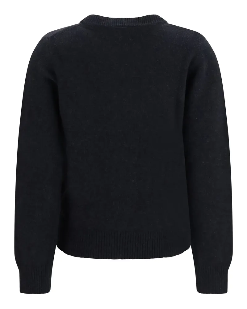 Ganni Forest Teddy Graphic Wool Sweater — Black Black