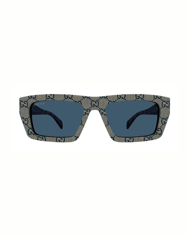 Gucci Men's Sunglasses Beige-Blue Recycled Fabric Beige