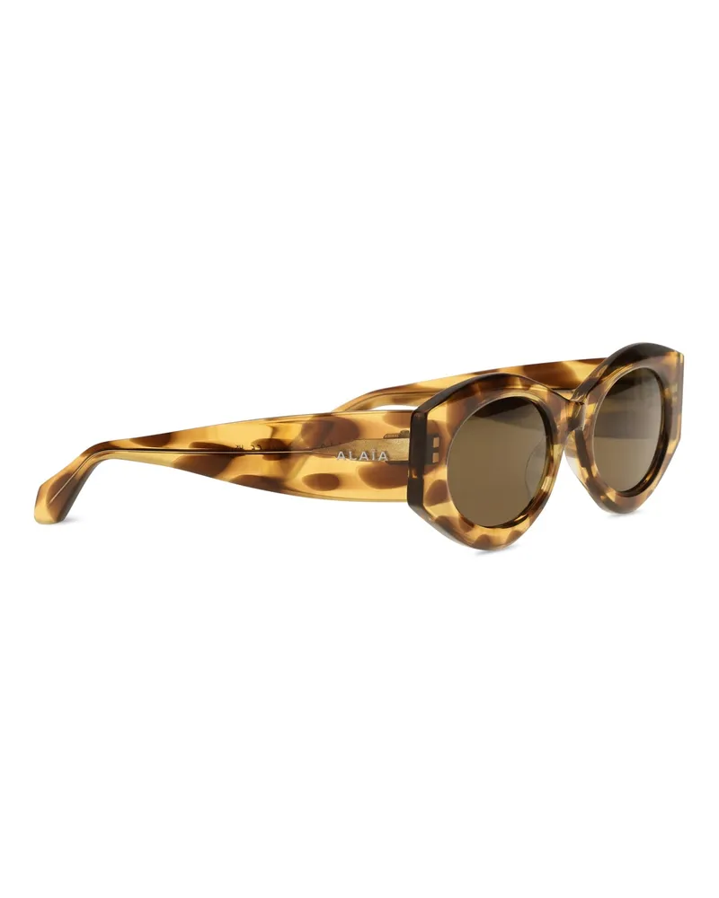 Alaïa Women's Oval Sunglasses Brown Acetate Wallets & Purses Brown