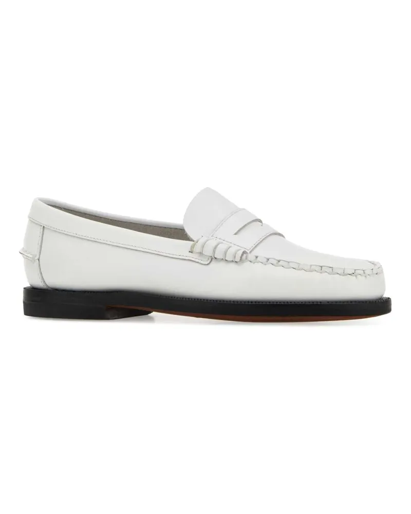 Sebago Women's White Leather Classic Dan Loafers Mocassini White
