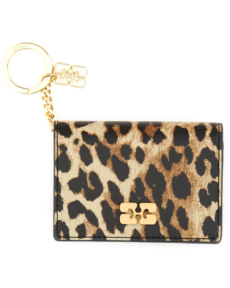 Ganni Animal Motif Recycled Leather Card Case — Multicolor Multicolor