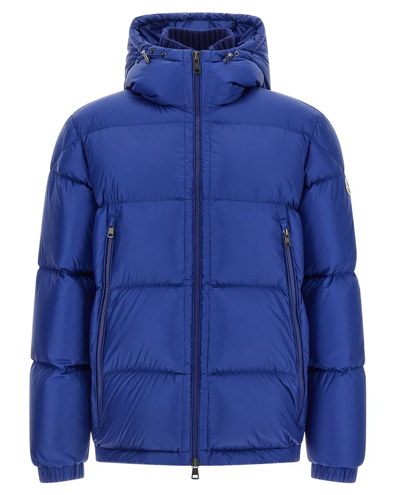 Moncler Men's Blue Polyamide Full-Length Jacket Clothing Blue