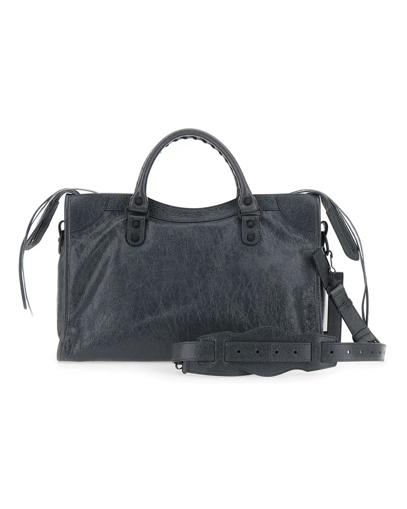 Balenciaga Women's Handbag Le City Bag Medium Grey Leather Handbags Hand Gray