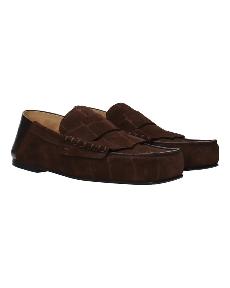 Jacquemus Women's Brown Leather Slip-On Loafers Brown