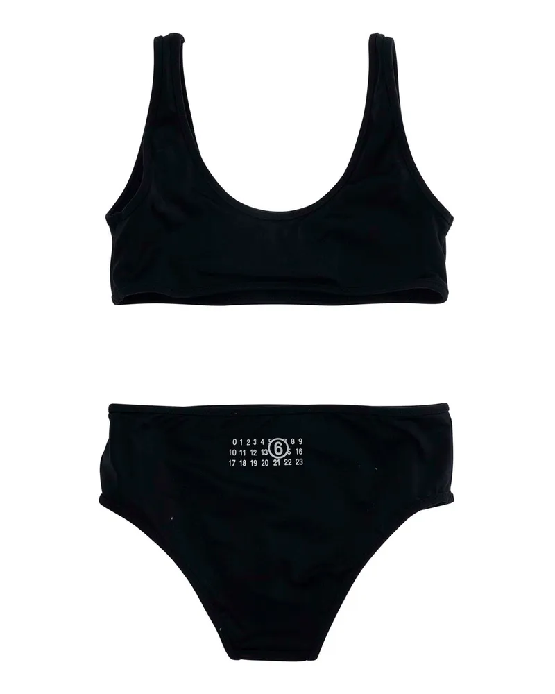 Maison Margiela Girls Bikini Black Tech Fabric Nylon Swimsuits Sea Clothing Black